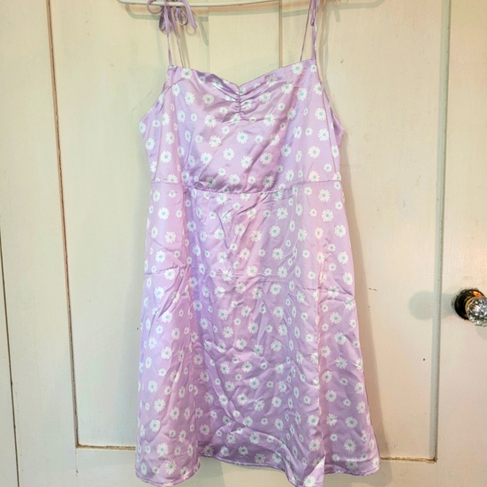 Pink Lilly lavender daisy slip dress